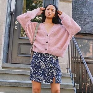 Free People Eclair Oversized Cropped Cardigan EUC